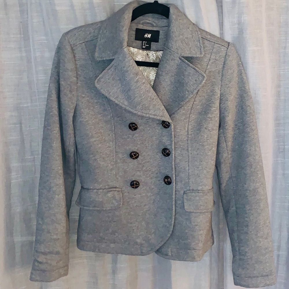 H&M Cotton Blazer With Brown Buttons